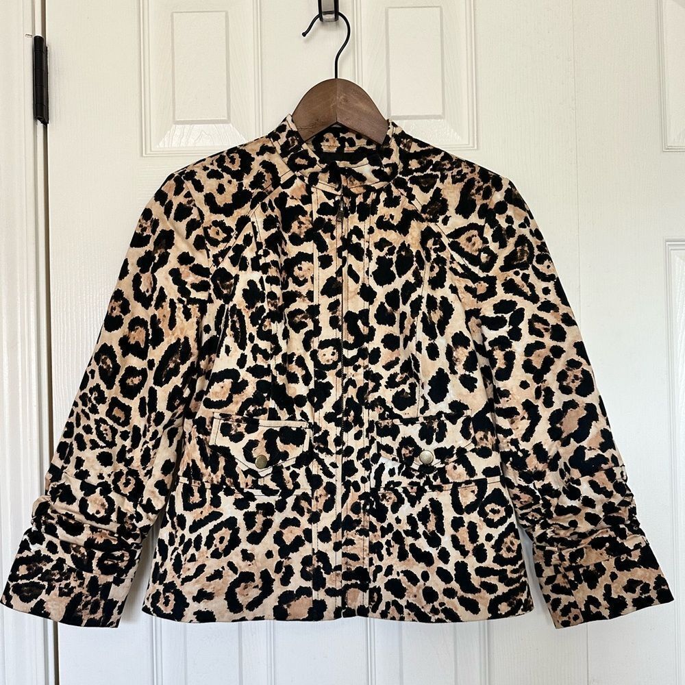 ANTHRACITE BY MUSE Leopard Print Jacket Coat Size 2P